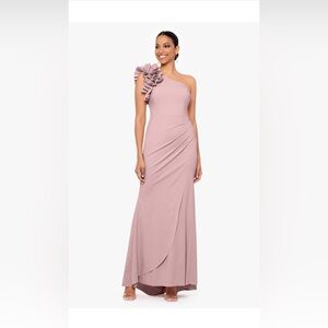 Xscape Pink One-Shoulder Gown for Wedding